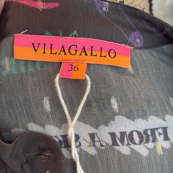 Vilagallo Edina sheer hidden button puff long sleeve Ski You Later blouse skiing - Picture 10 of 16